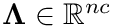$\boldsymbol{\Lambda}\in\mathbb{R}^{nc}$
