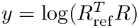 $y = \log(R_{\mathrm{ref}}^T R)$